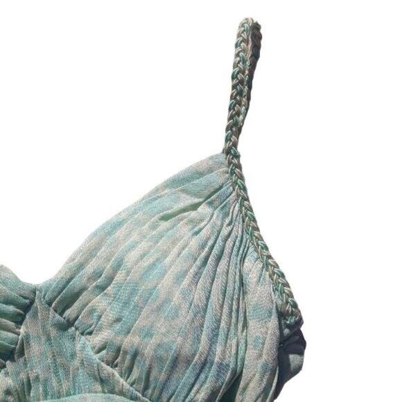 Sangria Dress Sweetheart Pintuck Bustier Braided Strap Tea Length Pastel 10P - Picture 4 of 6